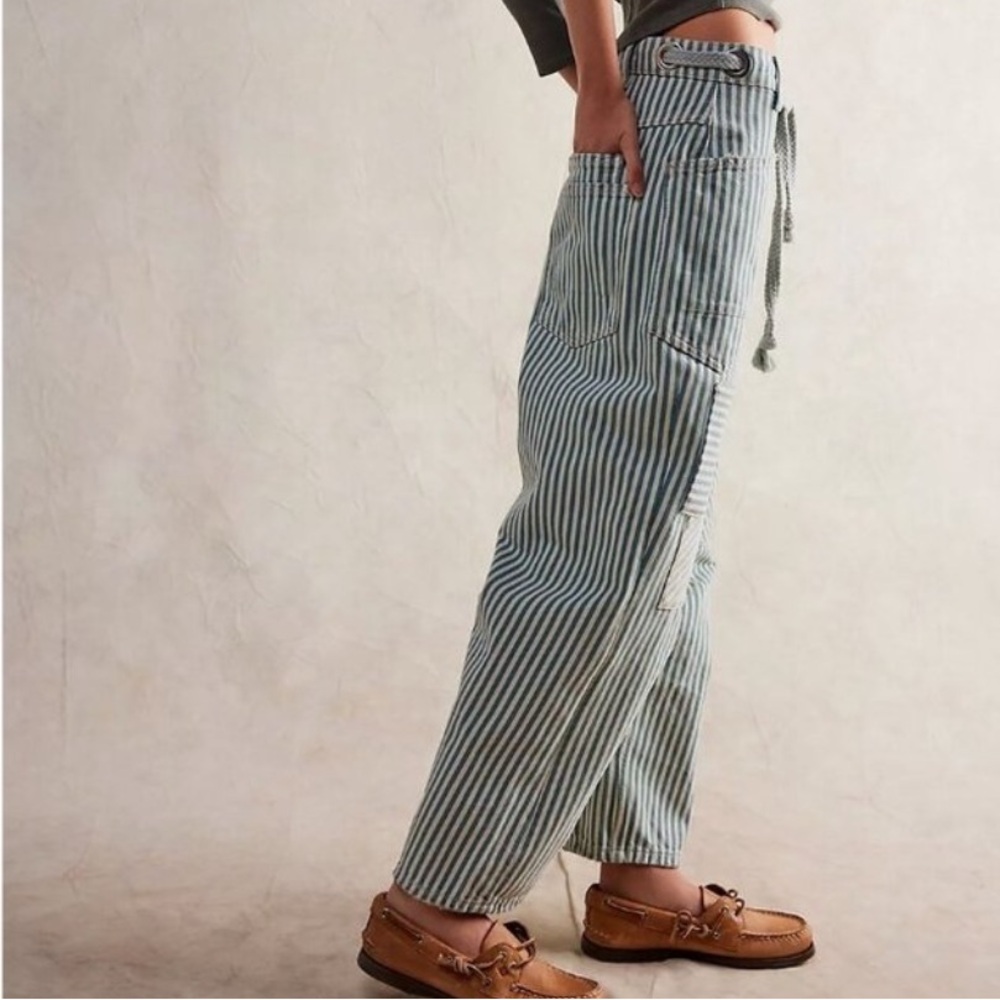 We The Free People Railroad Moxie Low-Slung Pull On Barrel In Railroad - Picture 4 of 10